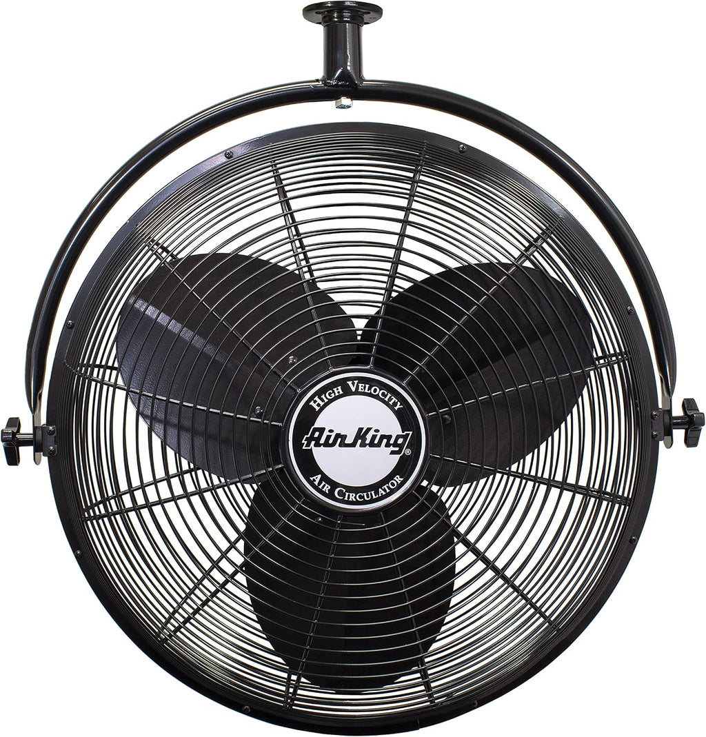 Air King 9320 20-Inch 1/6-Horsepower Industrial Grade Ceiling Mount Fan with 3,670-CFM, Black Finish