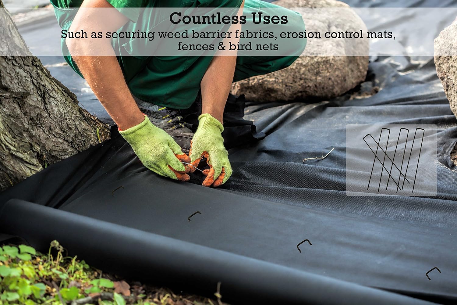 Sandbaggy Landscape Staples 9 Inch Extra Long (11 Gauge) ~ Fabric Pins Garden Lawn Heavy Duty - Fence Anchors - Great for Soft Sandy Soil - Trusted by Farmers & Contractors Across USA (1,000 Staples)