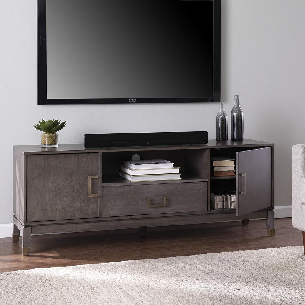 SEI Furniture Brenting w/Storage Media Stand, Graywashed (AMZ3156901SM)