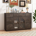 Christopher Knight Home Mia Modern Storage Cabinet with Doors and Drawers, Wooden Sideboard Cabinet with Adjustable Shelf, Freestanding Buffet Cabinet with Storage for Dining Room, Dark Brown