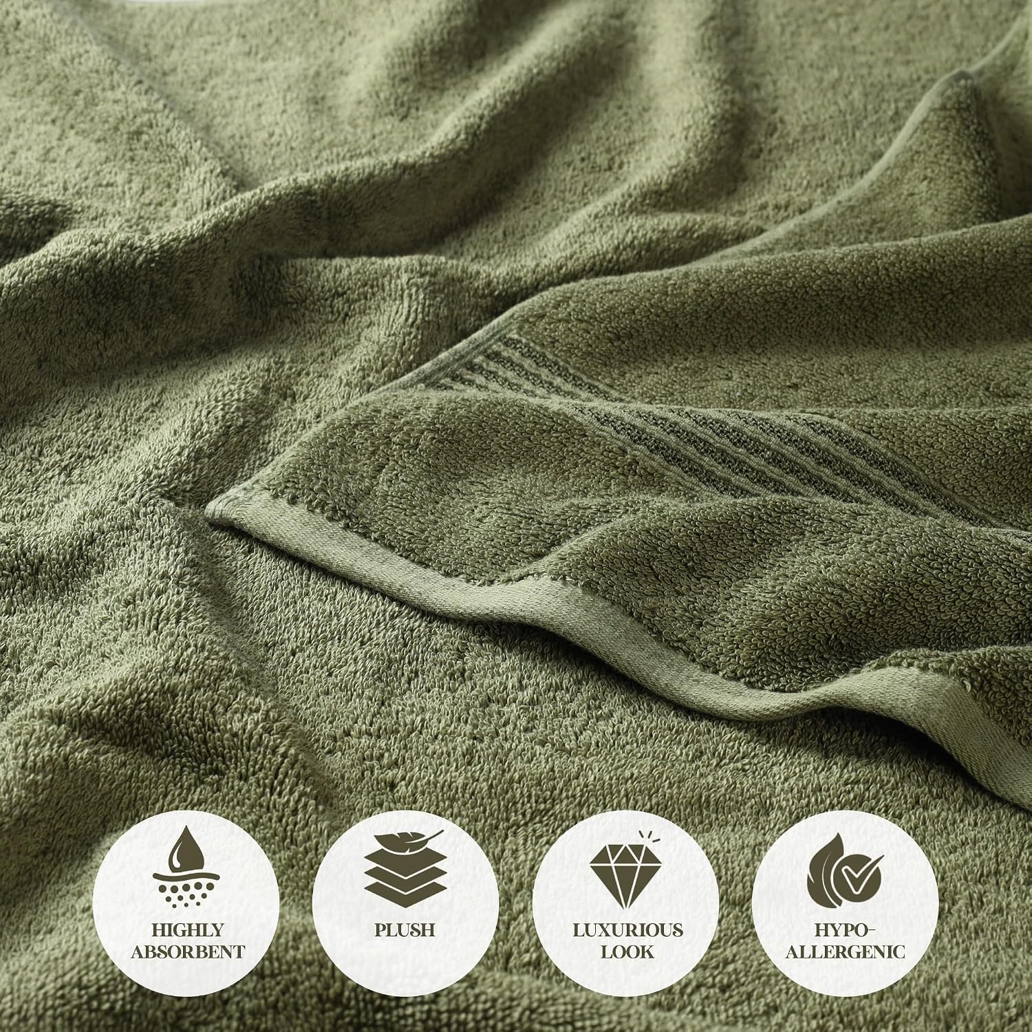 Superior Egyptian Cotton Bath Sheet Set, Oversized Towels for Home Bathroom, Master, Guest Bath, Decor Essentials, Quick Dry, Absorbent, Large Body Towel, Spa, Hotel, Resort, Set of 2, Forest Green