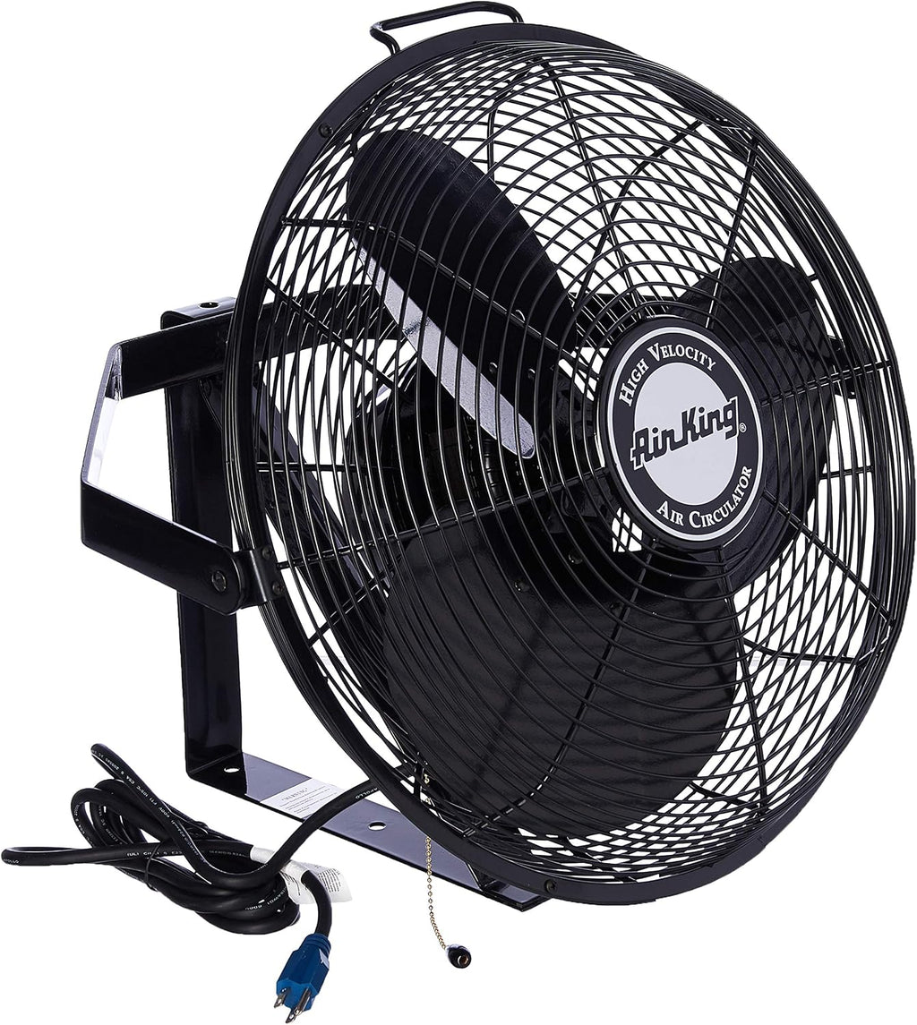 Air King 9518 18-Inch Industrial Grade Wall Mount Fan, 1/6-Horsepower,Black