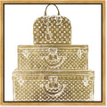 The Oliver Gal Artist Co. Fashion and Glam Framed Wall Art Canvas Prints 'Royal Bag and Luggage Gold Diecut' Travel Essentials