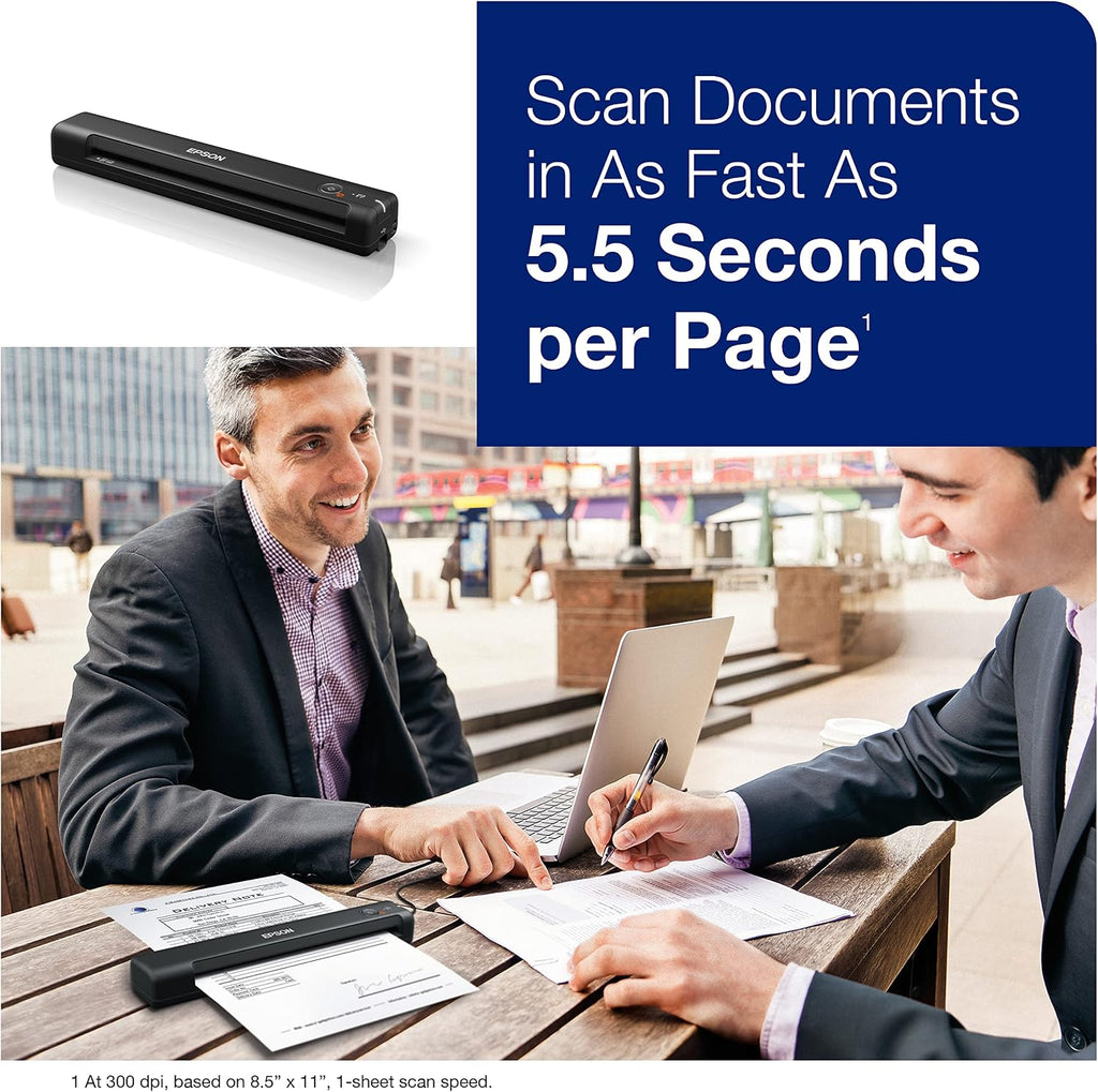 Epson Workforce ES-50 Portable Sheet-Fed Document Scanner for PC and Mac & Workforce Pro WF-4830 Wireless All-in-One Printer with Auto 2-Sided Print, Copy