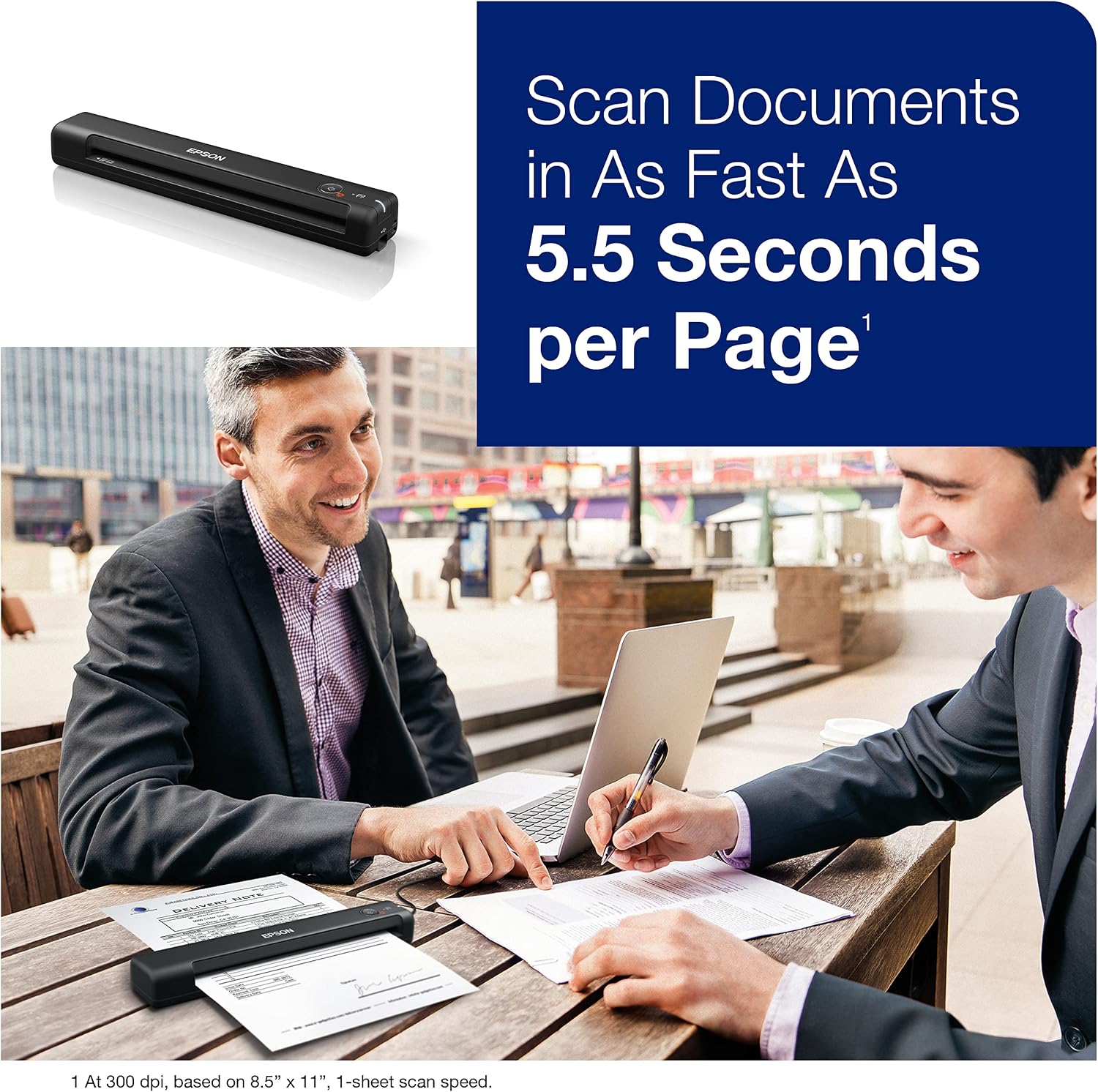 Epson Workforce ES-50 Portable Sheet-Fed Document Scanner for PC and Mac & Workforce Pro WF-4830 Wireless All-in-One Printer with Auto 2-Sided Print, Copy