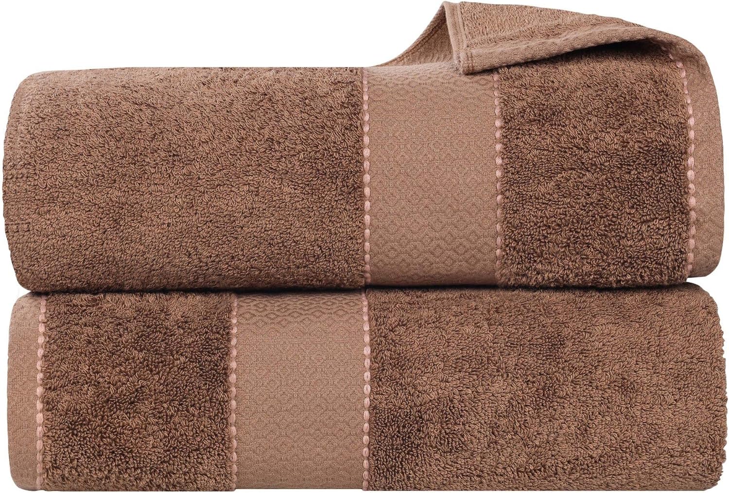 Superior Egypt Produced Giza Cotton Bath Sheet Set, Luxury Oversized, Absorbent Large Body Towels, Soft Quick Drying, Shower, Spa, Hotel, Pool, Home Essentials, Set of 2, Niles Collection, Chocolate