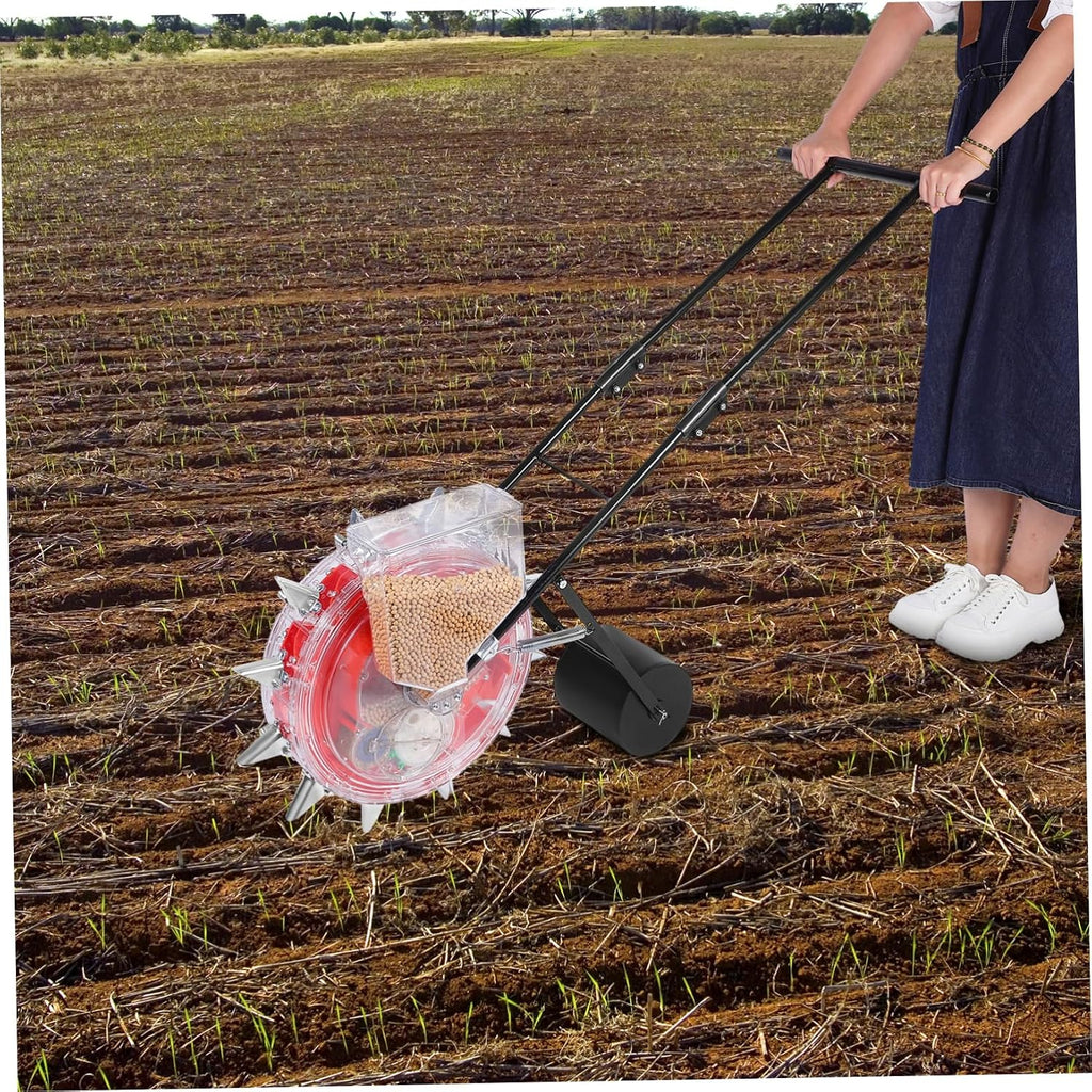 Manual Seeder Planter Precision Control Multi-Functional Hand-Push Fertilizing Applicator for Efficient Gardening and Sowing for Areas and Easy Monitoring