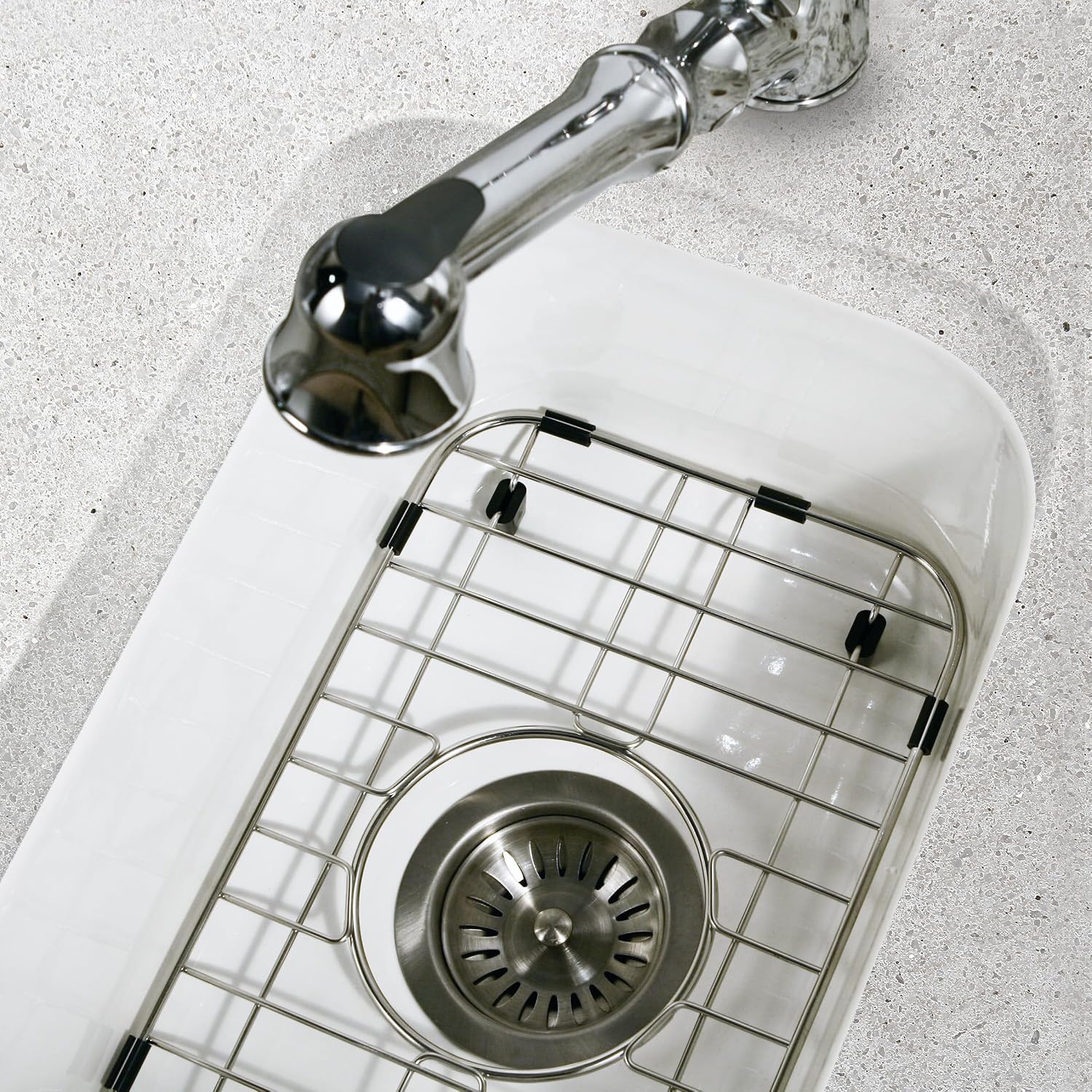 Houzer Platus White Fireclay Kitchen Sink: 13 Inch Undermount Single Bowl Rectangle Sink with Strainer & Grid, Durable & Versatile, Essential for Home & Apartment: PTB-1318 WH-C