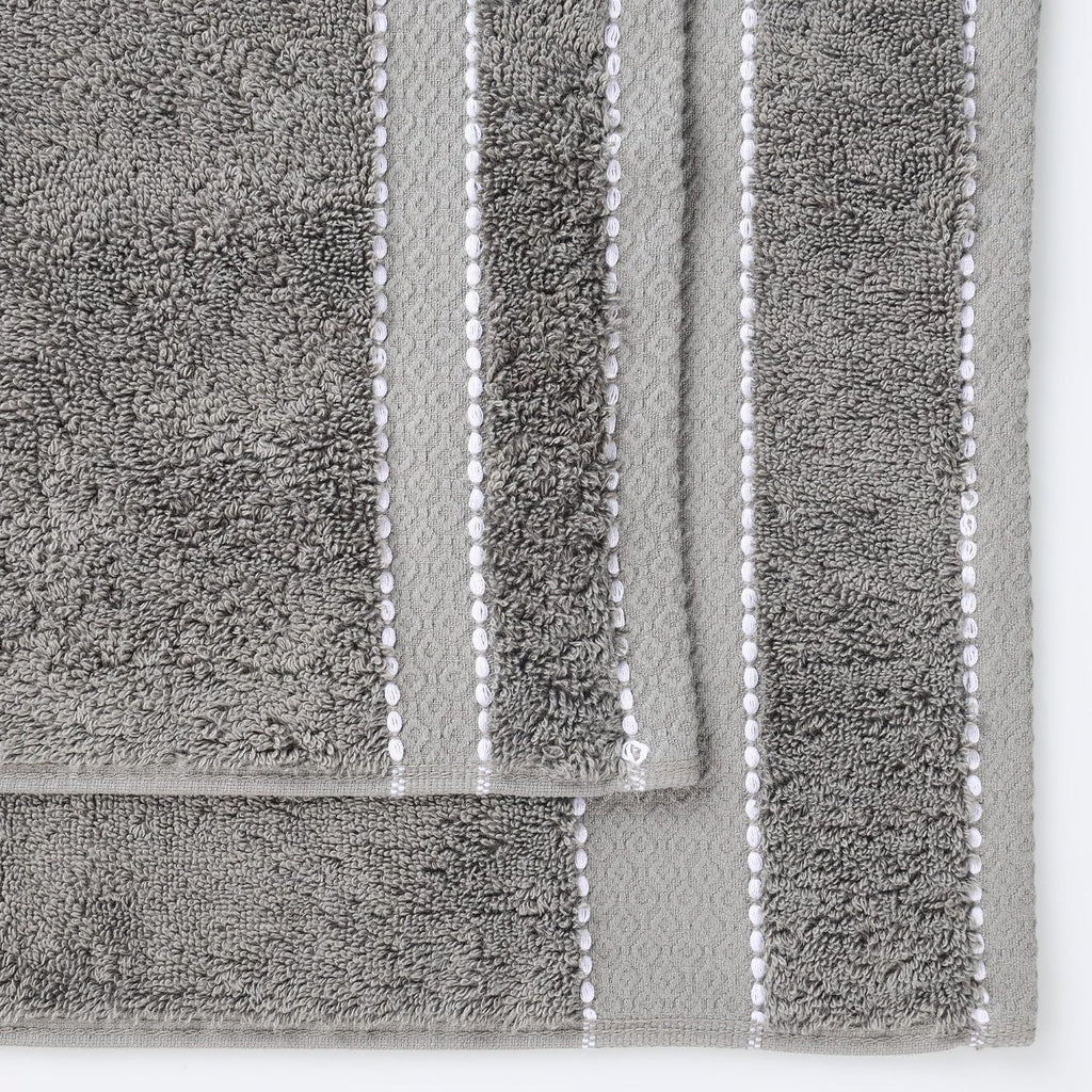 Superior Egypt Produced Giza Cotton 12 Piece Towel Set, Luxury Plush Bathroom Essentials, Quick Dry, Shower, Spa, Soft, Includes 4 Bath, 4 Hand, 4 Washcloth/Face Towels, Niles Collection, Charcoal