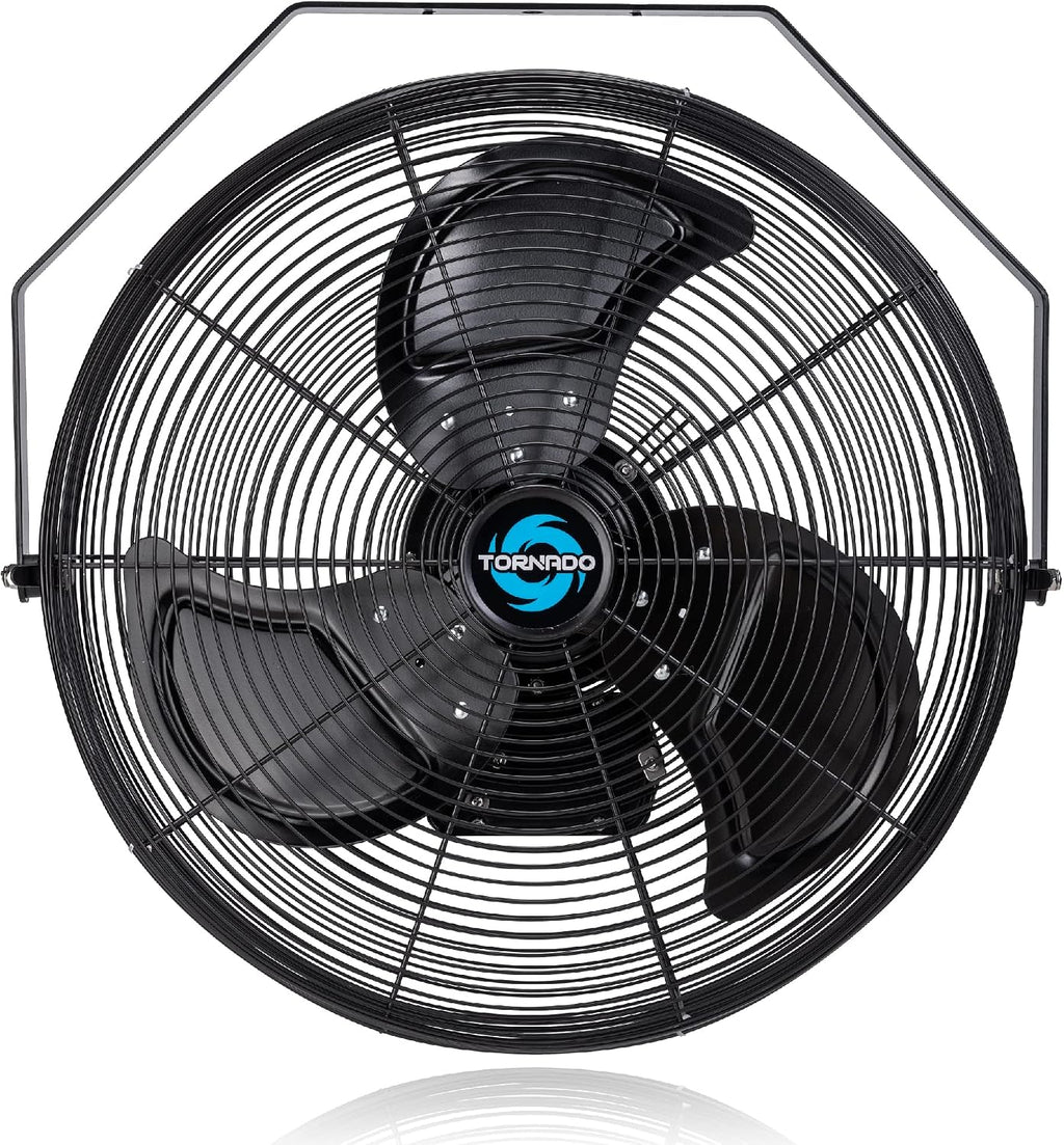 Tornado 20 Inch Outdoor Rated IPX4 Water-Resistant High Velocity Fan Industrial Workstation Wall Mount Fan For Commercial, Industrial, Residential, Greenhouse Use 3 Speed 4750 CFM UL Safety Listed