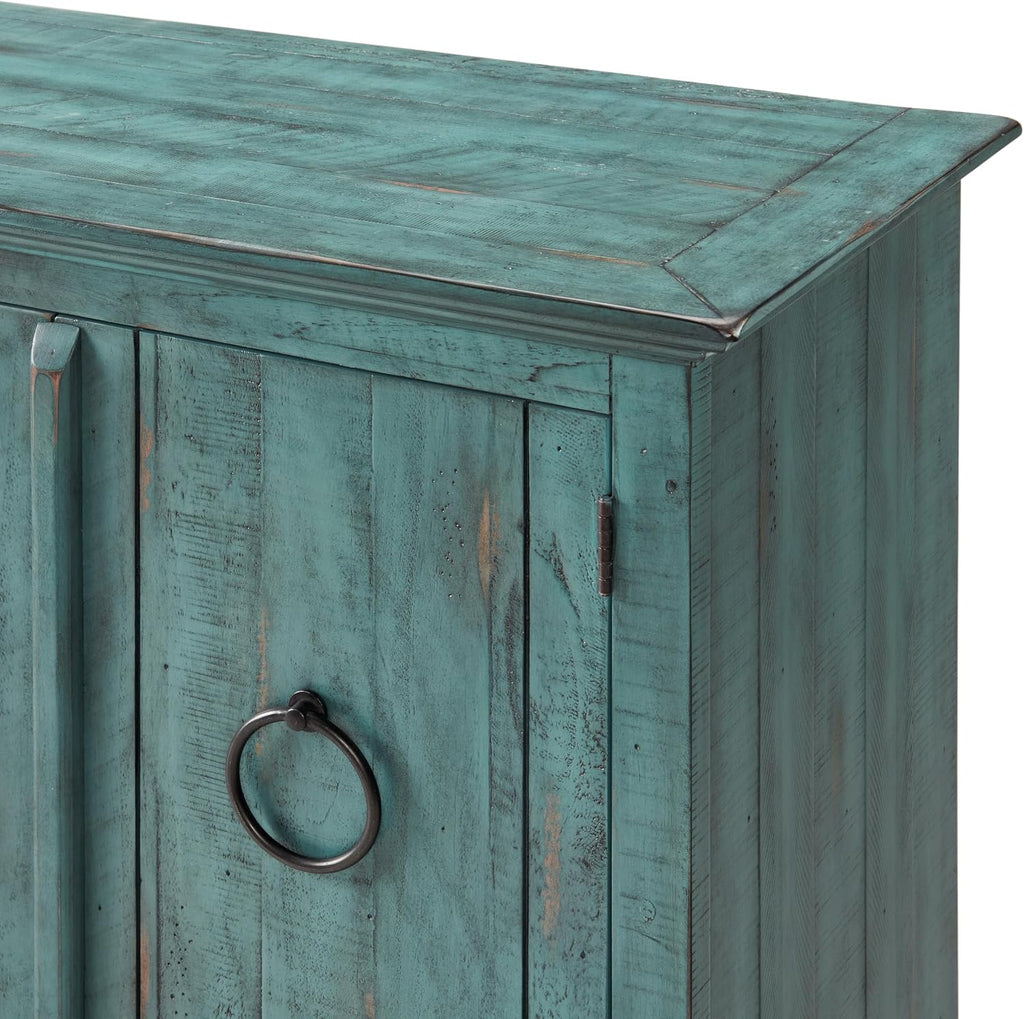 Martin Svensson Home Garden District Rustic Turquoise Solid Wood 65' TV Stand