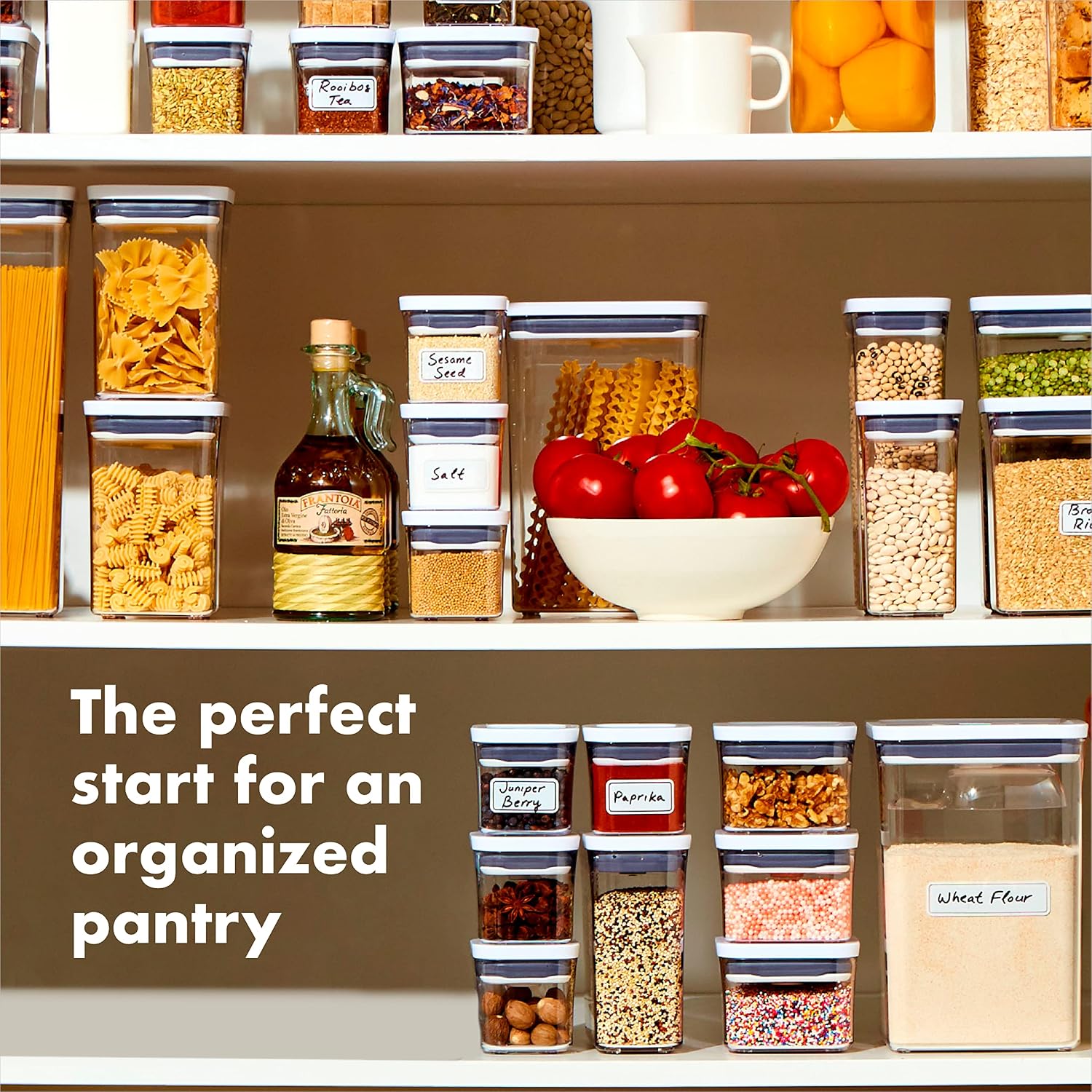 OXO Good Grips Storage Container Airtight | Stackable | For Pantry Organization | Dishwasher Safe | 5 Piece Set, Pack of 2