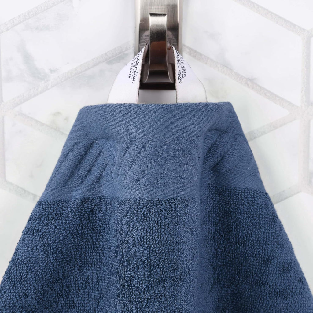 Superior Basketweave Egyptian Cotton Bath Towels, Highly Absorbent, Includes; 4 Medium Weight Bath Towels, Spa Basics, Home Essentials, Jacquard Towels and Solid Towels, Set of 4, Royal Blue