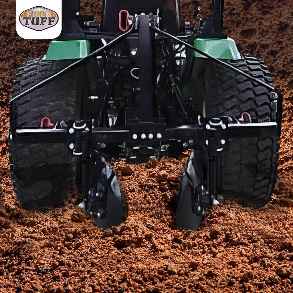 Field Tuff Disc Cultivator Garden Bedder and Hiller with 3-Point Hitch, 43-Inch Width - Heavy-Duty Steel Attachment for Category 1 Tractors, for Raised Rows, Landscaping and Soil Tilling