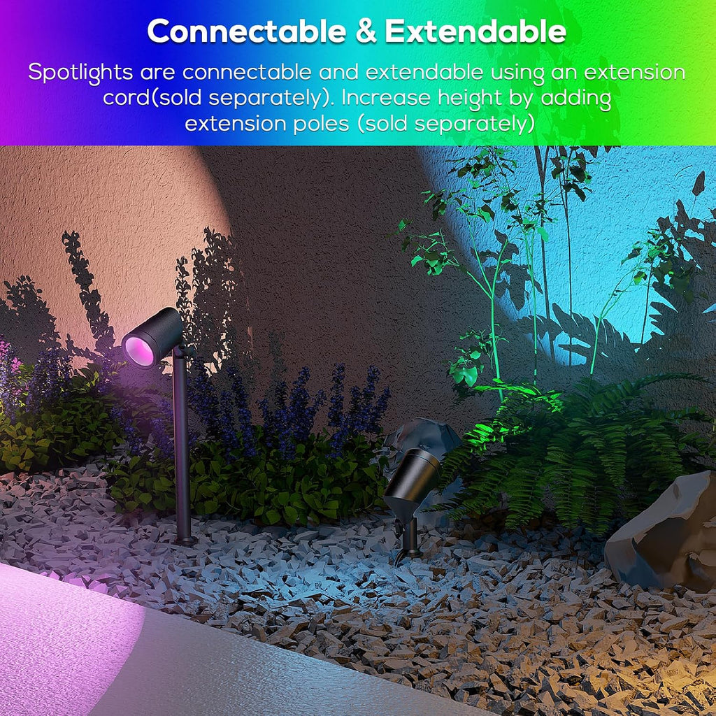 ZYAN 8 Pack Smart Landscape Lights, Color Changing Landscape Spotlights, App Control & Remote Control, Compatible with Alexa