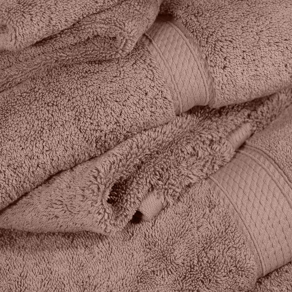 Superior Egyptian Cotton Ultra Plush & Absorbent, 6 Piece Set, Muted Mauve | Quick Dry, Soft Luxury Towel Set, Bath Essentials, Guest Bath, Spa, 2 Bath, 2 Hand, 2 Face Towels, Madeline Towels