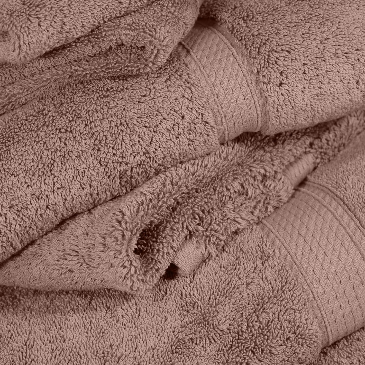 Superior Egyptian Cotton Ultra Plush & Absorbent, 6 Piece Set, Muted Mauve | Quick Dry, Soft Luxury Towel Set, Bath Essentials, Guest Bath, Spa, 2 Bath, 2 Hand, 2 Face Towels, Madeline Towels