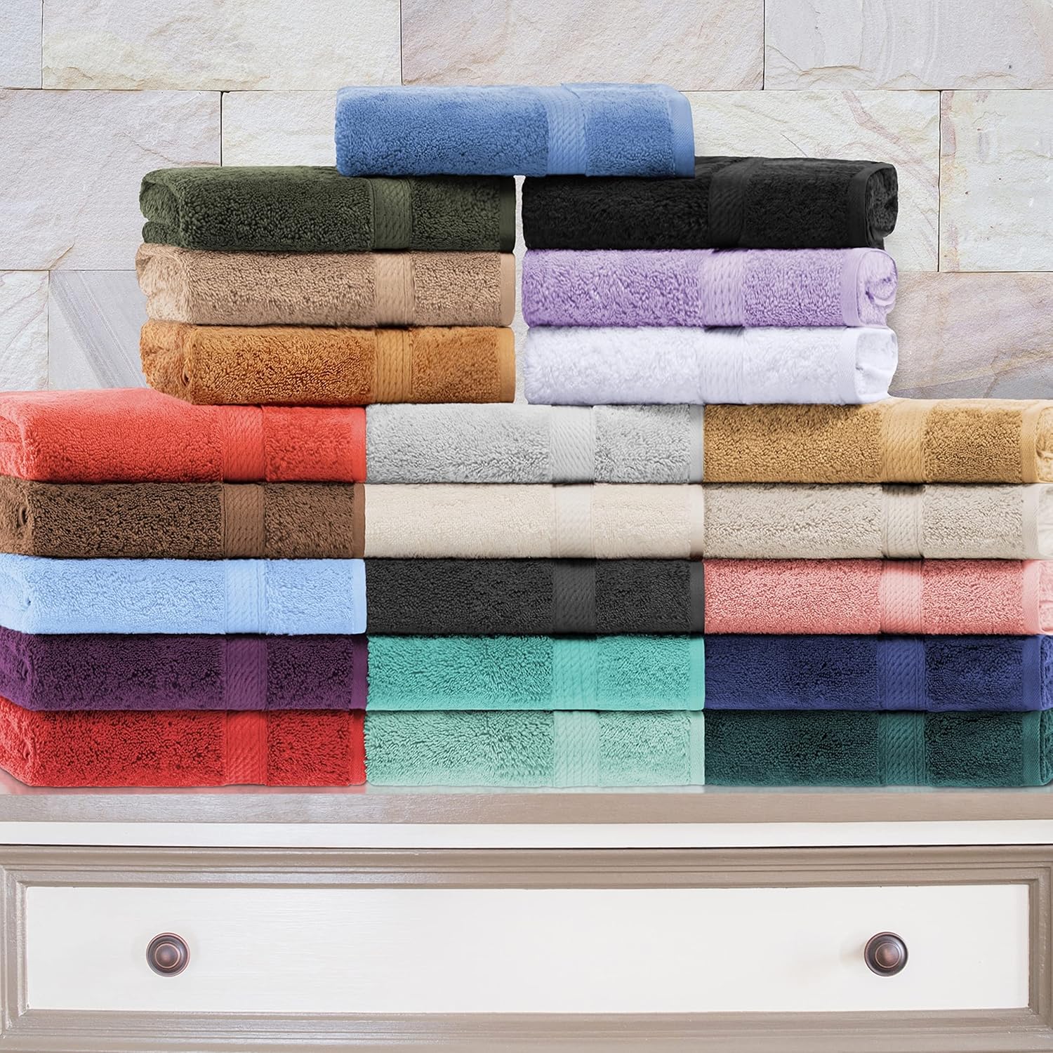 SUPERIOR Egyptian Cotton Pile Heavyweight Bath Sheet, 2 Piece Set, Stone | Highly Absorbent, Ultra Soft Luxury 800 GSM Towel Set for Bathroom, Shower, Hotel Essentials Oversize Plush Madeline Towels