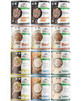MOUNTAIN ESSENTIALS Fully Cooked Ready to Eat Canned Meat Variety Pack 28 Oz – 3 Beef, 3 Ground Beef, 2 Chicken, 2 Turkey, 2 Pork – Pantry Staples for Daily Use & Emergency Meals – Made in USA 12 Pack