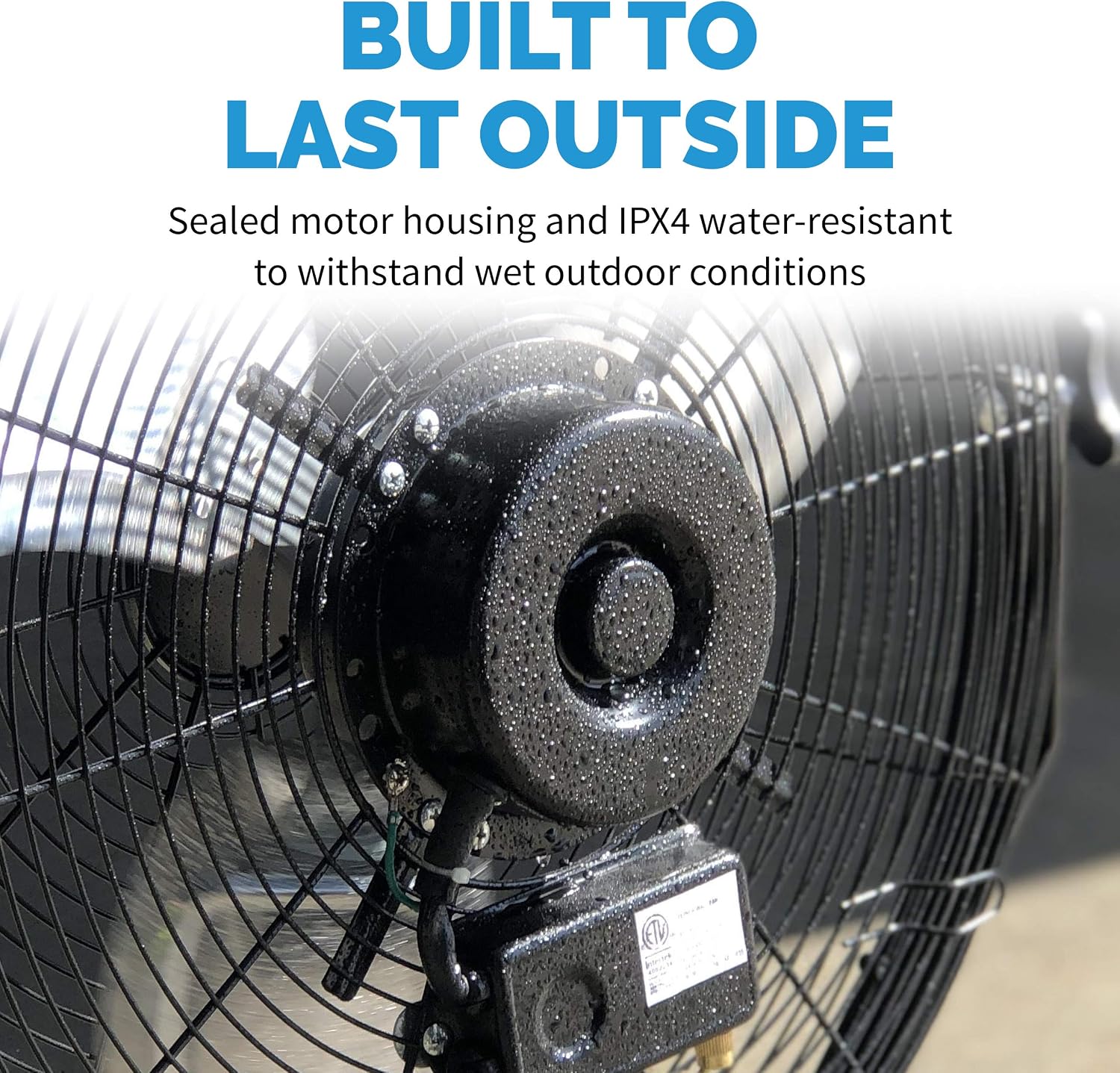 NewAir 20' High Velocity Outdoor Fan, Heavy Duty Waterproof 2-in-1 Floor Stand or Wall Mount Fan, Adjustable Tilt and 3 Speeds up to 4650 CFM | Wall Fan or Garage Fan for Indoor, Patio, Gym or Porch