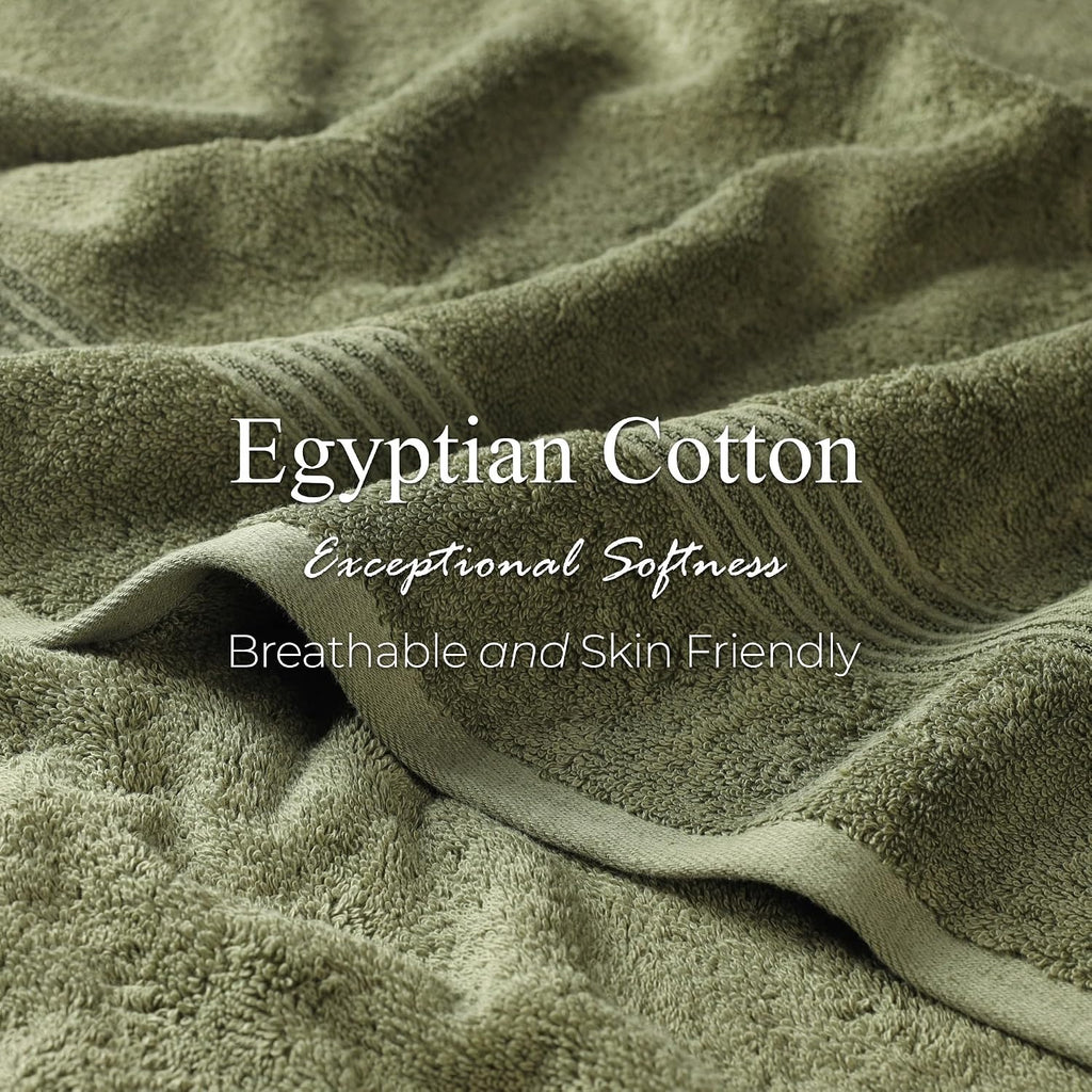 Superior Egyptian Cotton Bath Sheet Set, Oversized Towels for Home Bathroom, Master, Guest Bath, Decor Essentials, Quick Dry, Absorbent, Large Body Towel, Spa, Hotel, Resort, Set of 2, Forest Green
