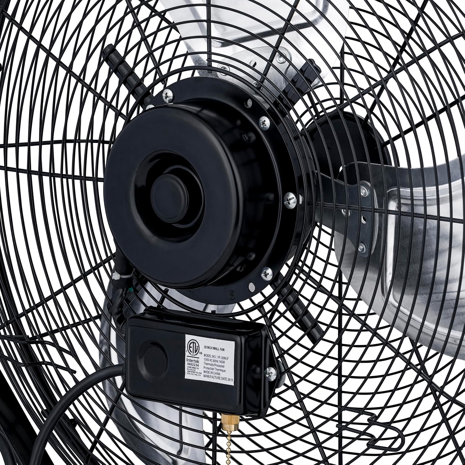 NewAir 20' High Velocity Wall Mount Fan, Heavy Duty Waterproof Outdoor Fan, Adjustable Tilt and 3 Speeds up to 4650 CFM, Pull Chain Switch | Wall Fan or Garage Fan for Indoor, Patio, Gym or Porch