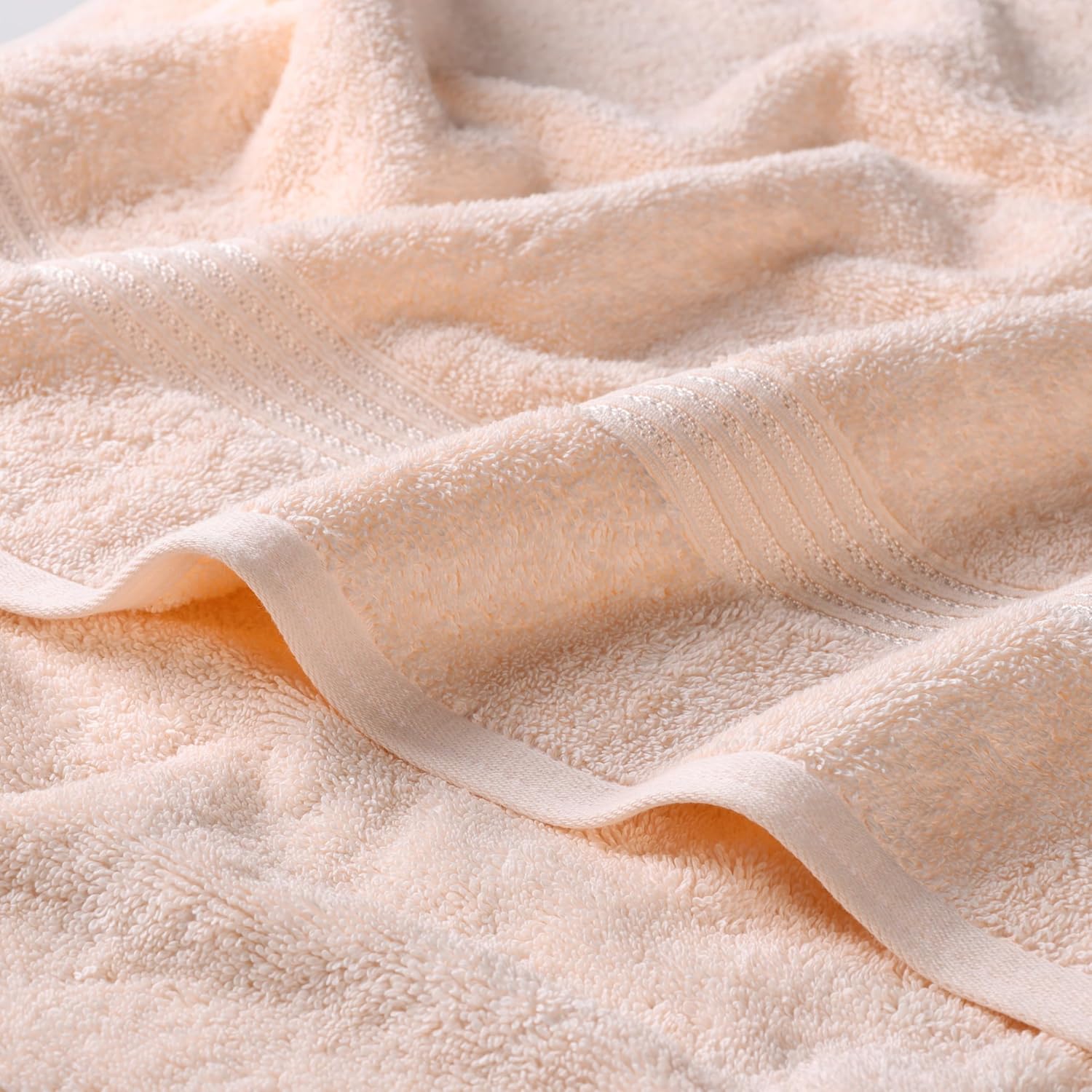 Superior Egyptian Cotton 9-Piece Towel Set, Assorted Towels for Home Bathroom, Guest Bath Decor Essentials, Includes 3 Bath, 3 Hand, 3 Face Towels/Washcloths, Quick Dry, Absorbent - Peach