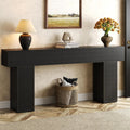 knoworld 70.9-Inch Long Console Table, Wooden Sofa Table Behind Couch Tables, Farmhouse Entryway Table Accent Table for Entrance, Hallway, Living Room, Foyer, Black
