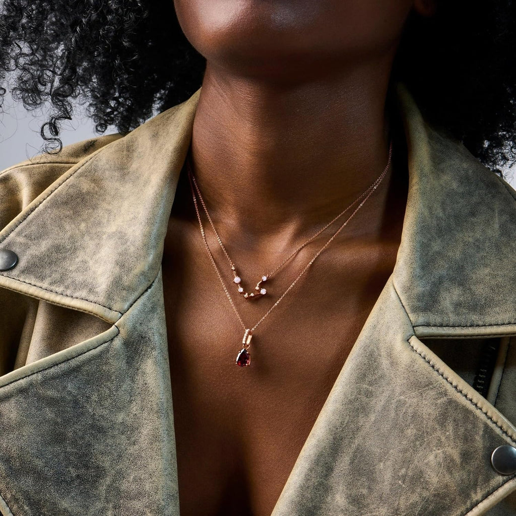 Moon Magic Moonstone Zodiac Necklaces for Women | Constellation Necklace 925 Sterling Silver | 18k Rose and Yellow Gold Zodiac Sign Pendants | Authentic Real Dainty Moon Stone Jewelry for Women