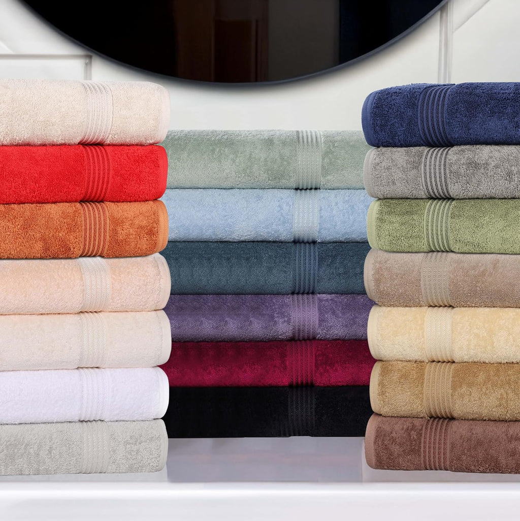 Superior Egyptian Cotton 9-Piece Towel Set, Assorted Towels for Home Bathroom, Guest Bath Decor Essentials, Includes 3 Bath, 3 Hand, 3 Face Towels/Washcloths, Quick Dry, Absorbent - Peach