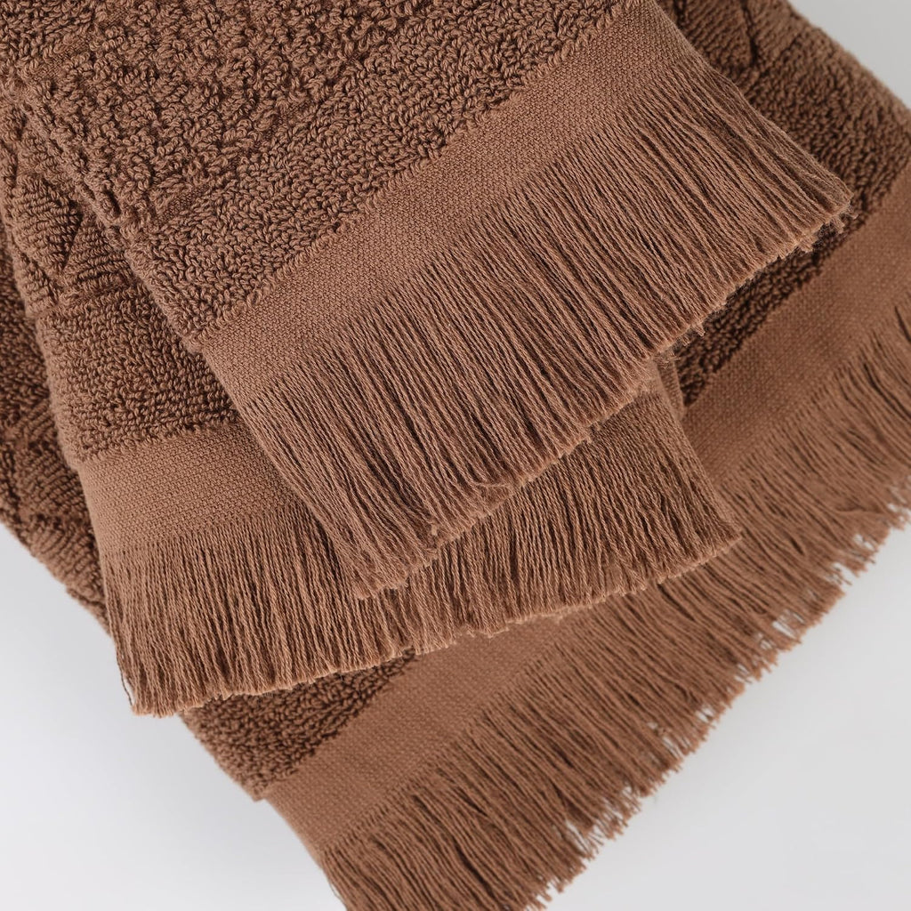 Superior Cotton 12 Piece Towel Set, Quick Dry, Bathroom Essentials, Shower, Spa, Luxury Plush Soft Absorbent Towels, Includes 4 Bath, 4 Hand, 4 Washcloth/Face Towels, Rolla Collection, Chocolate