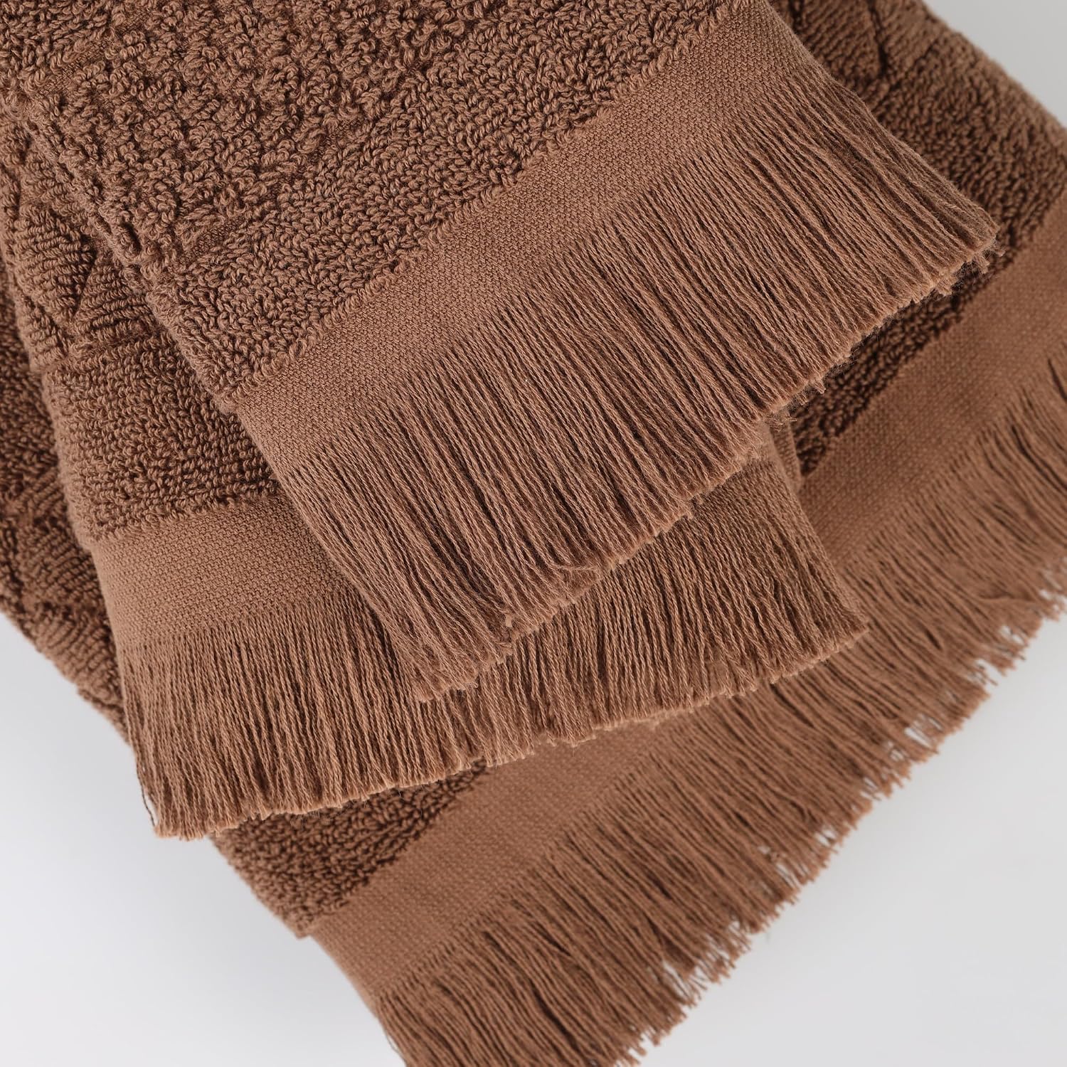 Superior Cotton 12 Piece Towel Set, Quick Dry, Bathroom Essentials, Shower, Spa, Luxury Plush Soft Absorbent Towels, Includes 4 Bath, 4 Hand, 4 Washcloth/Face Towels, Rolla Collection, Chocolate