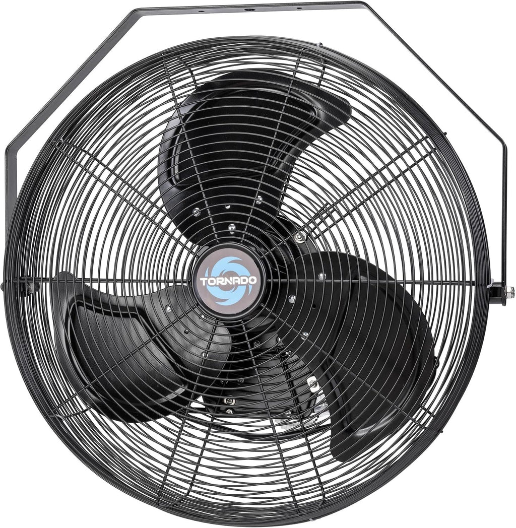 Tornado 20 Inch Outdoor Rated IPX4 Water-Resistant High Velocity Fan Industrial Workstation Wall Mount Fan For Commercial, Industrial, Residential, Greenhouse Use 3 Speed 4750 CFM UL Safety Listed