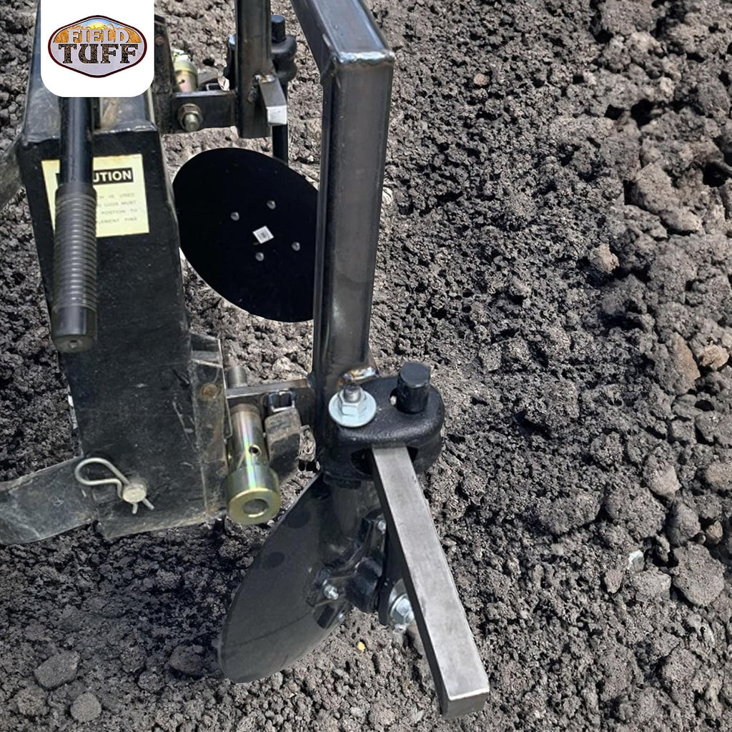 Field Tuff Disc Cultivator Garden Bedder and Hiller with 3-Point Hitch, 43-Inch Width - Heavy-Duty Steel Attachment for Category 1 Tractors, for Raised Rows, Landscaping and Soil Tilling