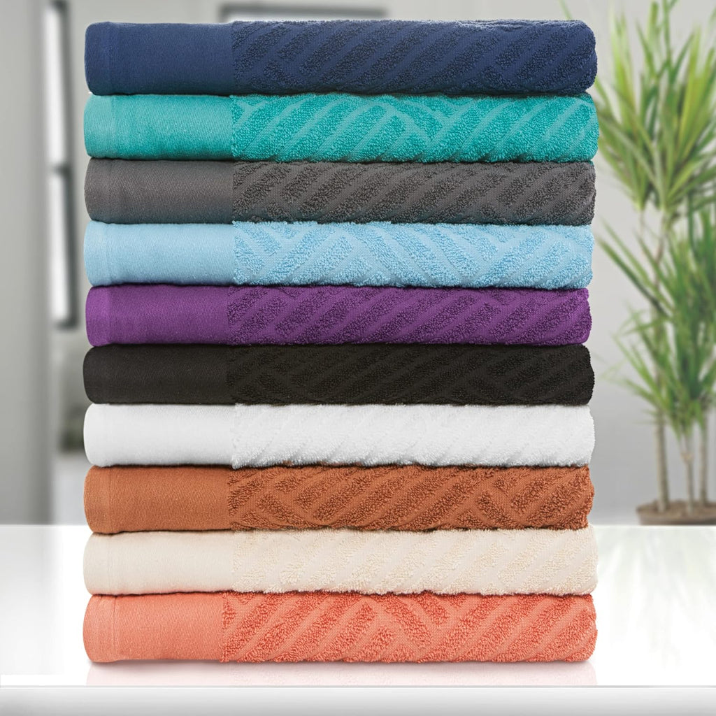 Superior Basketweave Egyptian Cotton Bath Towels, Highly Absorbent, Includes; 4 Medium Weight Bath Towels, Spa Basics, Home Essentials, Jacquard Towels and Solid Towels, Set of 4, Royal Blue