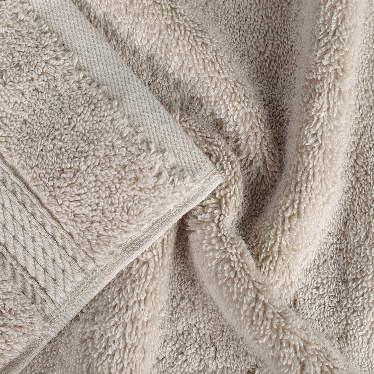 SUPERIOR Egyptian Cotton Pile Heavyweight Bath Sheet, 2 Piece Set, Stone | Highly Absorbent, Ultra Soft Luxury 800 GSM Towel Set for Bathroom, Shower, Hotel Essentials Oversize Plush Madeline Towels
