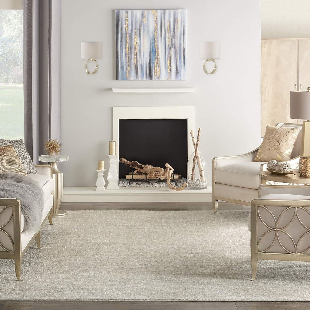 Nourison Home Nourison Essentials Ivory Beige 9' x 12' Area Rug - Easy Clean, Non Shedding, Bed Room, Living Room, Dining Room, Kitchen (9' x 12')