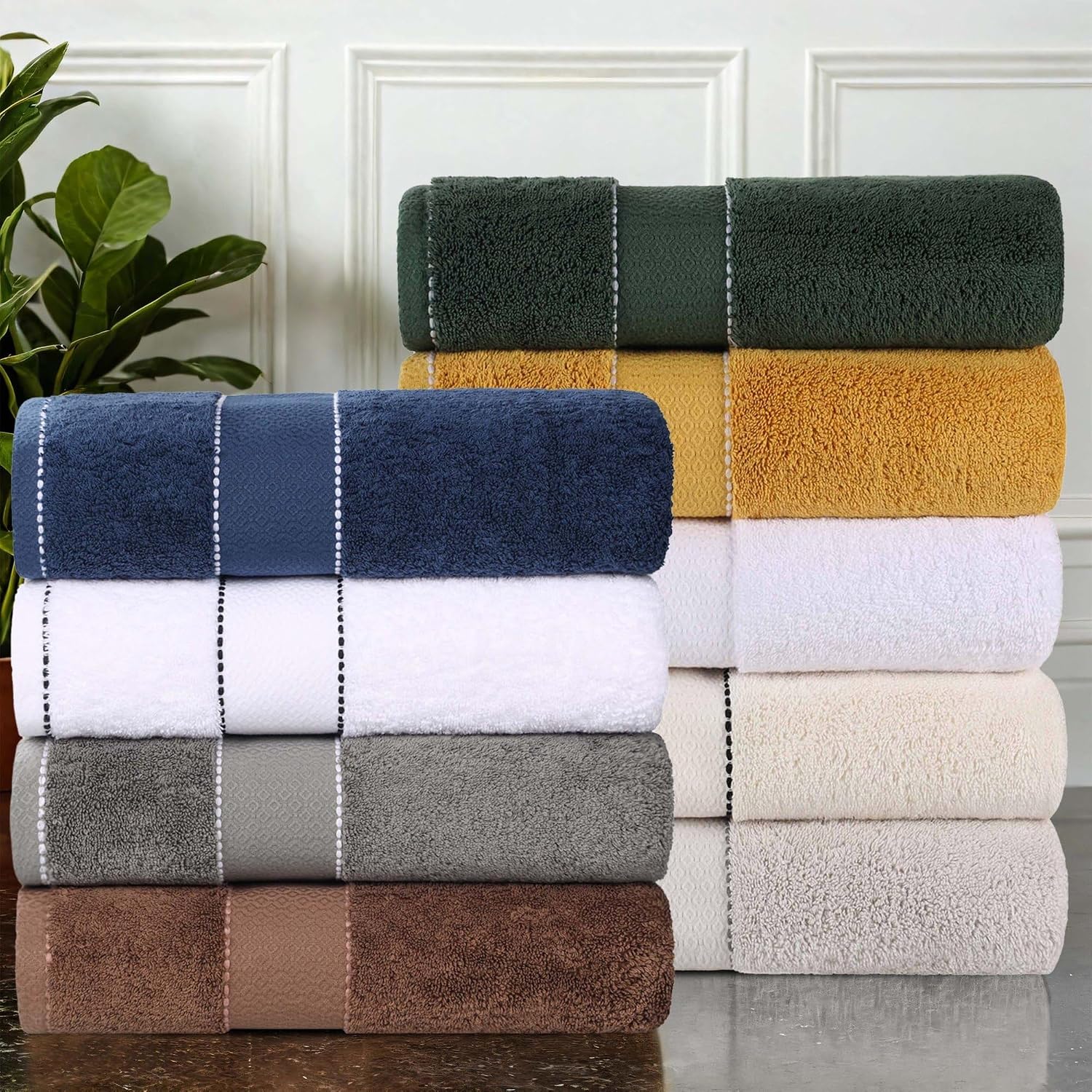 Superior Egypt Produced Giza Cotton Bath Sheet Set, Luxury Oversized, Absorbent Large Body Towels, Soft Quick Drying, Shower, Spa, Hotel, Pool, Home Essentials, Set of 2, Niles Collection, Chocolate