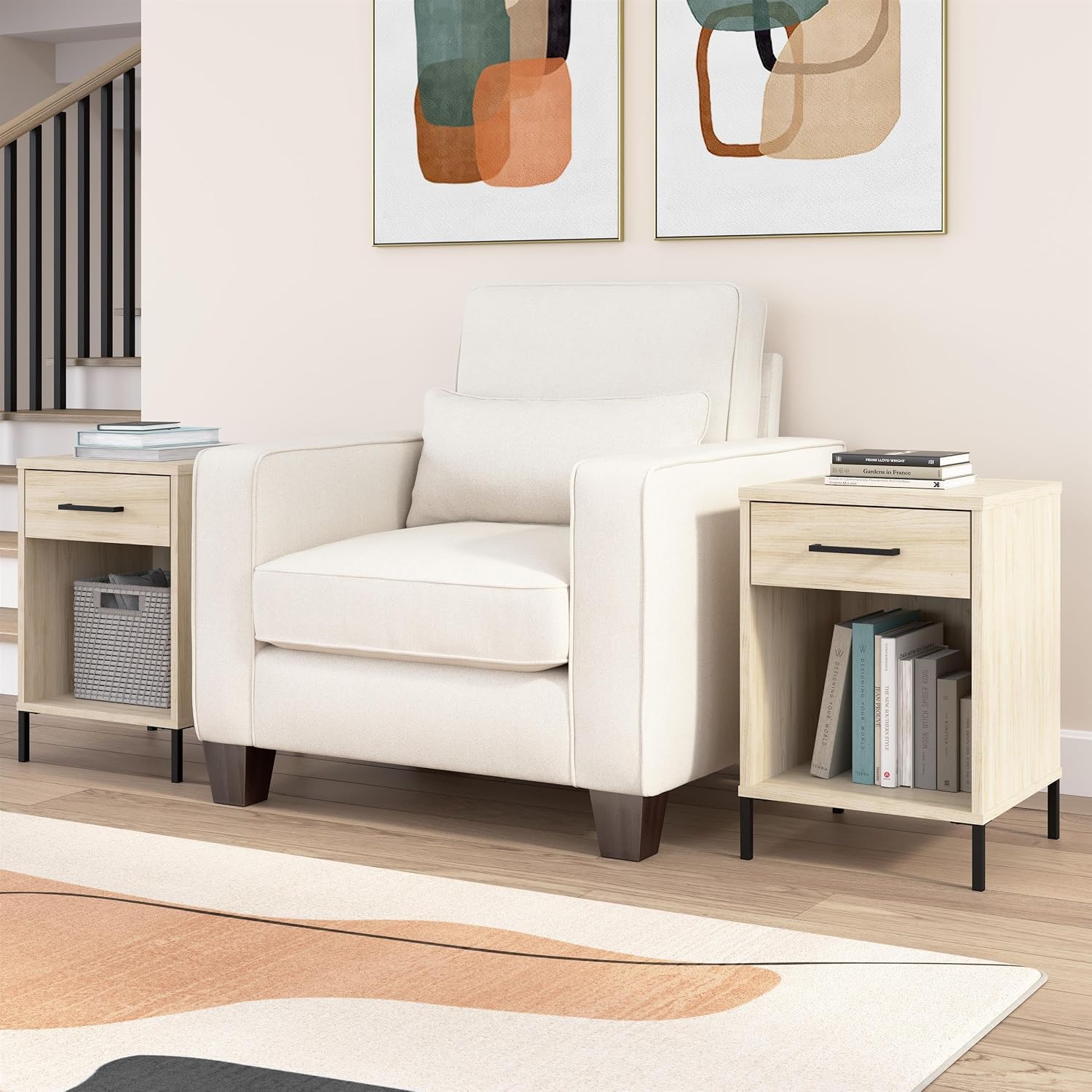 Bush Home Essence Small End Table Set of 2 | Side Tables, Home Organization and Storage for Living Room, Bedroom, or Entryway