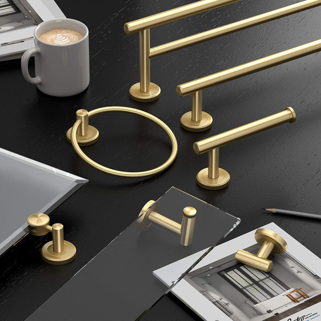 Gatco 4239SM Latitude II Frameless Beveled Rectangle Pivot Bathroom Vanity Mirror, Wall Mounted Tilting Adjustable Mirror, Modern Brushed Brass Finish Mirror for Makeup, Grooming & Skincare