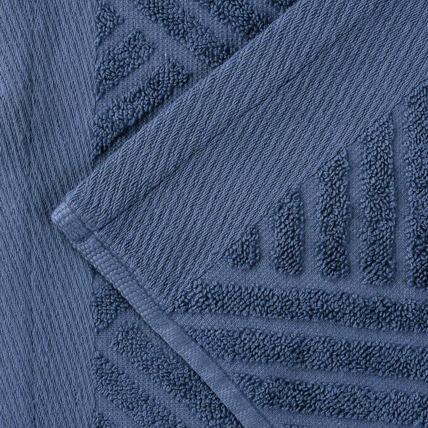 Superior Basketweave Egyptian Cotton Bath Towels, Highly Absorbent, Includes; 4 Medium Weight Bath Towels, Spa Basics, Home Essentials, Jacquard Towels and Solid Towels, Set of 4, Royal Blue