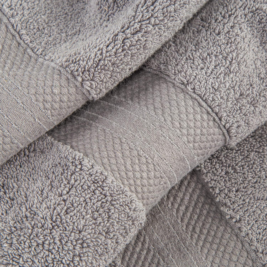 Superior Turkish Cotton 9-Piece Towel Set, 3 Bath, 3 Hand, 3 Face Towels for Home, Bathroom Essentials, Hotel, Resort, Spa, Shower, Adult, Kids, Airbnb, Plush, Soft, Apartment, Grey