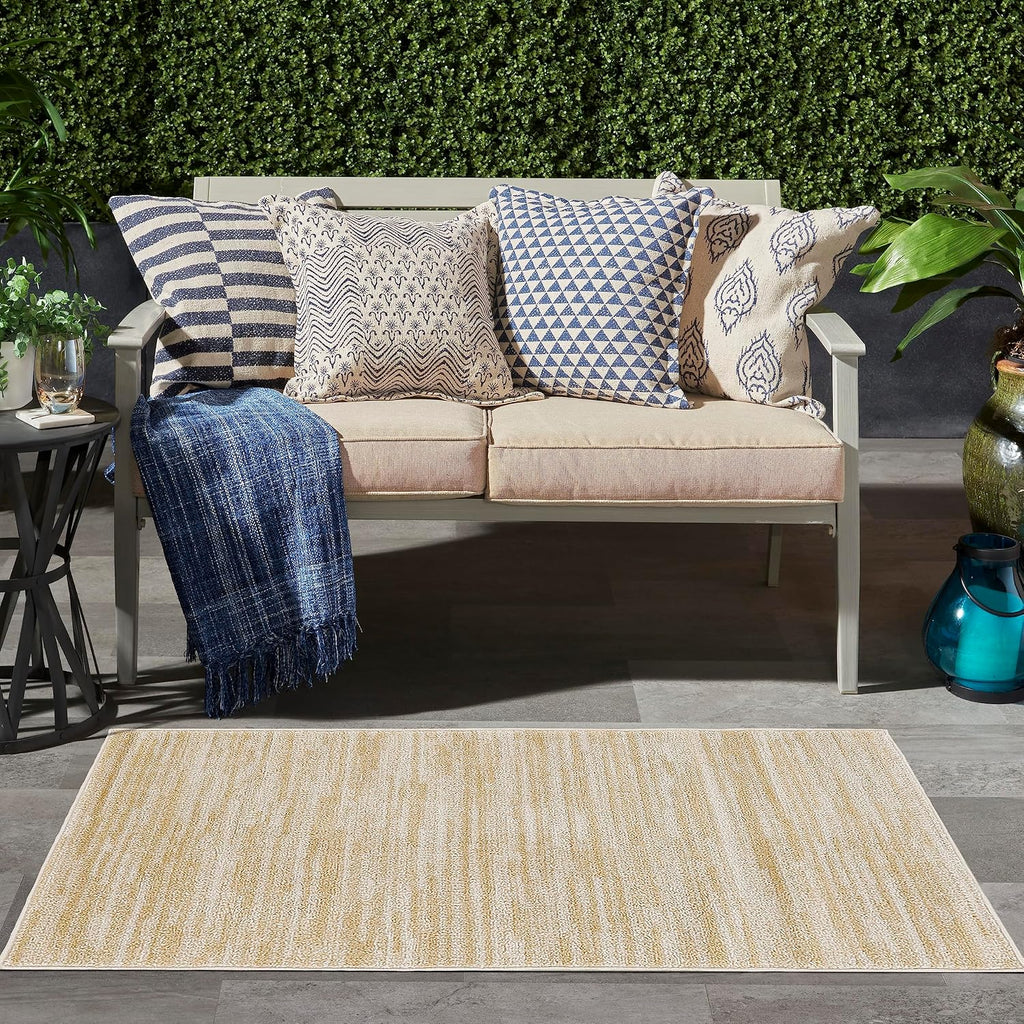 Nourison Home Nourison Essentials Ivory Gold 2' x 4' Area Rug - Easy Clean, Non Shedding, Bed Room, Living Room, Dining Room, Kitchen (2' x 4')
