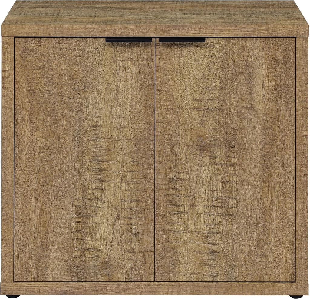 Coaster Home Furnishings - Pepita - 2-Door Engineered Wood Accent Cabinet with Farmhouse Style, Adjustable Shelves - Living Room, Entryway & Home Kitchen - Mango Brown - 950394
