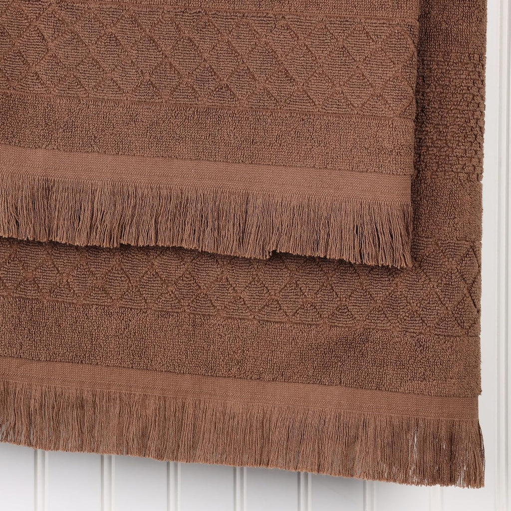 Superior Cotton 12 Piece Towel Set, Quick Dry, Bathroom Essentials, Shower, Spa, Luxury Plush Soft Absorbent Towels, Includes 4 Bath, 4 Hand, 4 Washcloth/Face Towels, Rolla Collection, Chocolate