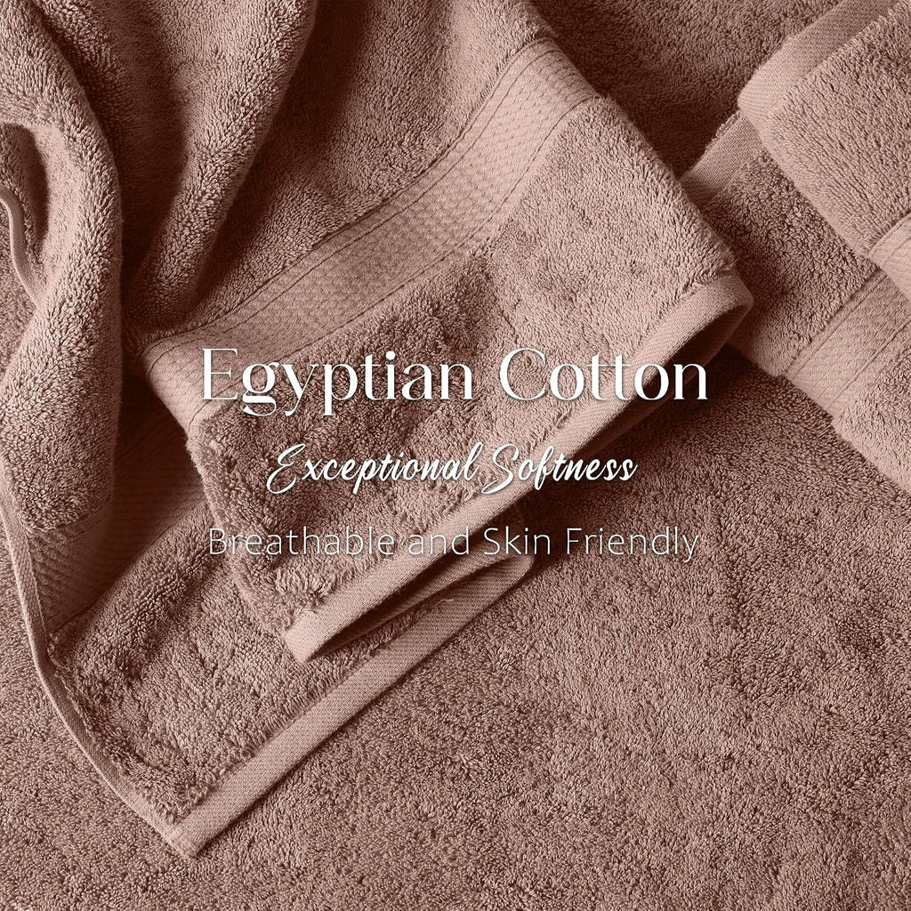 Superior Egyptian Cotton Ultra Plush & Absorbent, 6 Piece Set, Muted Mauve | Quick Dry, Soft Luxury Towel Set, Bath Essentials, Guest Bath, Spa, 2 Bath, 2 Hand, 2 Face Towels, Madeline Towels