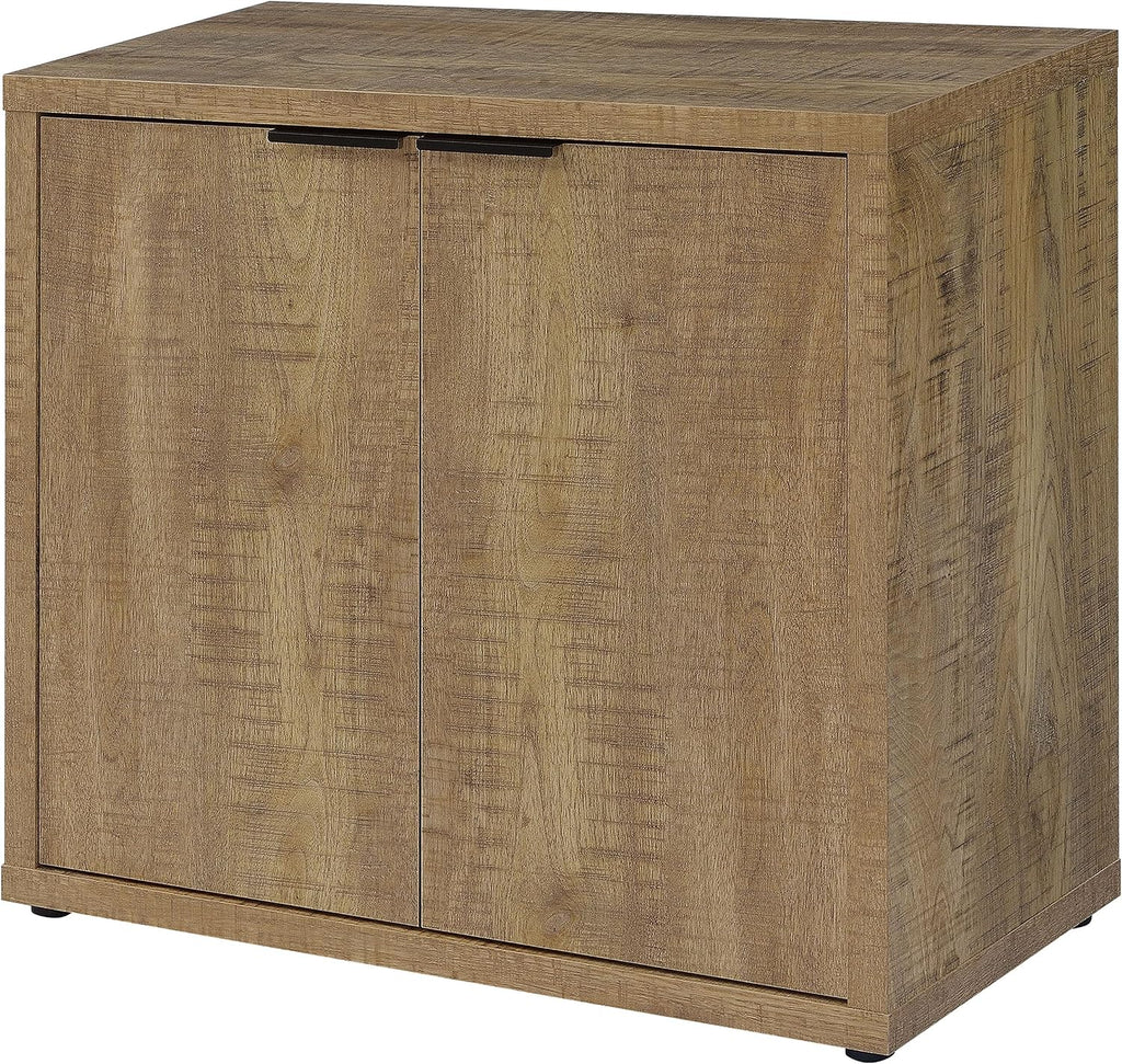 Coaster Home Furnishings - Pepita - 2-Door Engineered Wood Accent Cabinet with Farmhouse Style, Adjustable Shelves - Living Room, Entryway & Home Kitchen - Mango Brown - 950394