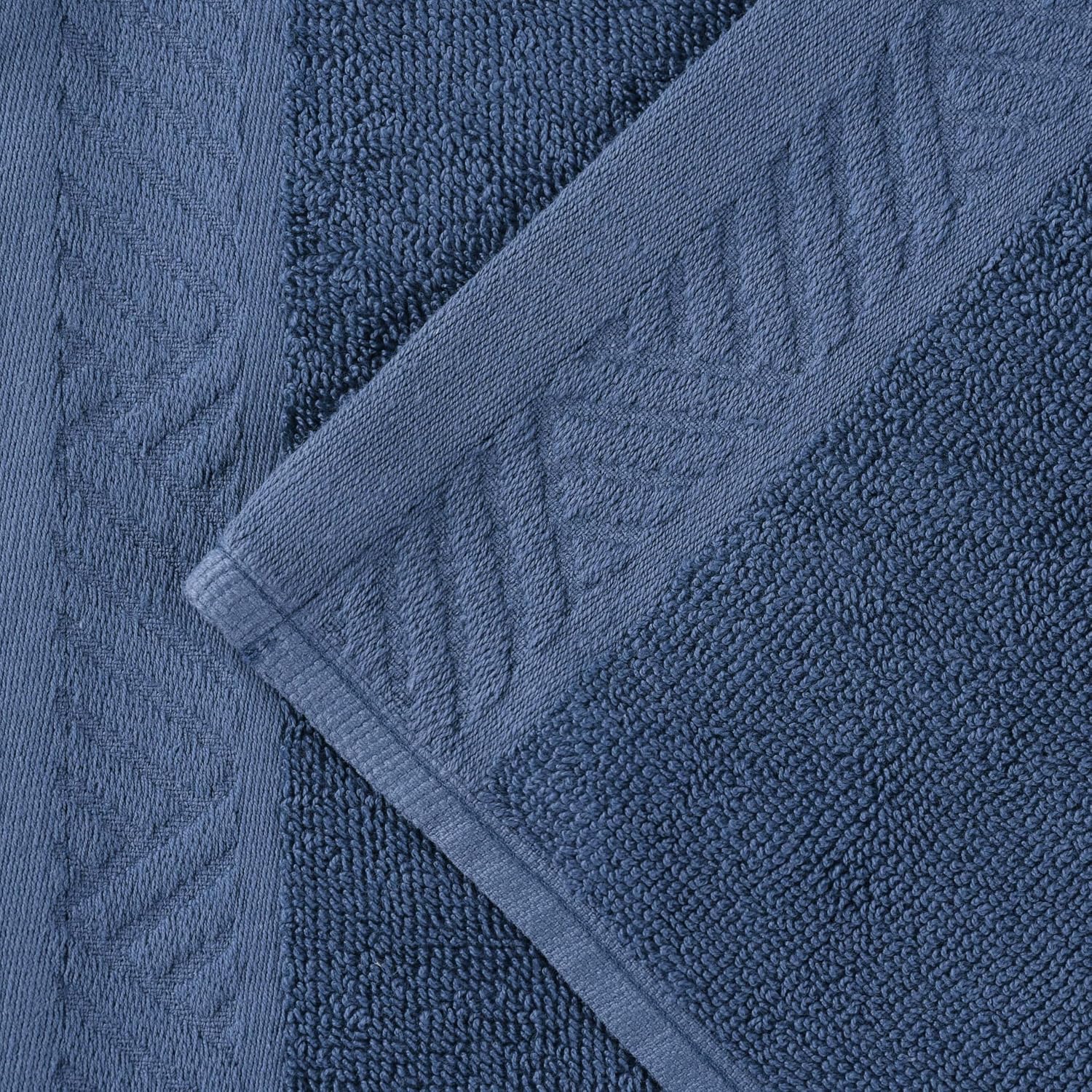 Superior Basketweave Egyptian Cotton Bath Towels, Highly Absorbent, Includes; 4 Medium Weight Bath Towels, Spa Basics, Home Essentials, Jacquard Towels and Solid Towels, Set of 4, Royal Blue