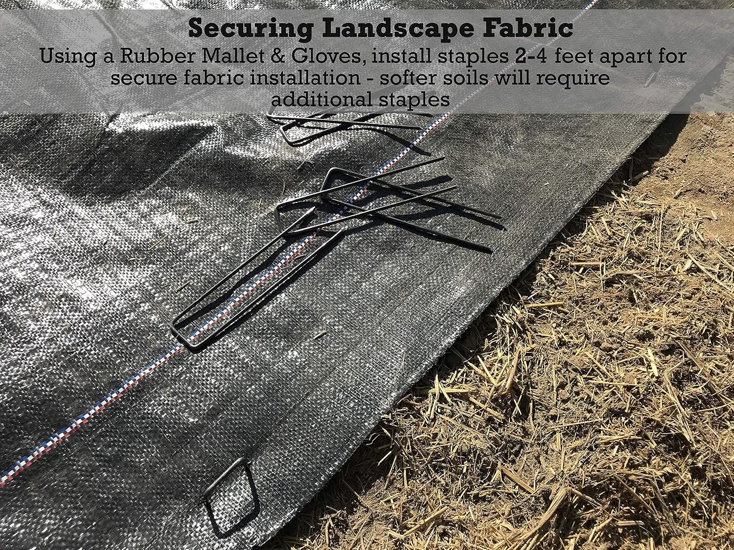 Sandbaggy Landscape Fabric Kit - Includes 3 ft by 300 ft Fabric + 200 Landscape Staples - Trusted by Farmers Across The US