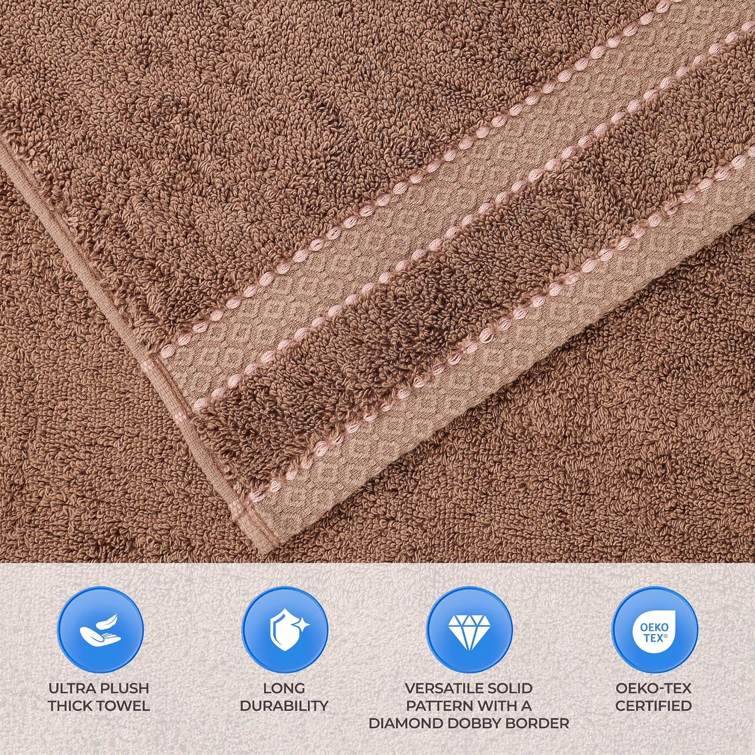 Superior Egypt Produced Giza Cotton Bath Sheet Set, Luxury Oversized, Absorbent Large Body Towels, Soft Quick Drying, Shower, Spa, Hotel, Pool, Home Essentials, Set of 2, Niles Collection, Chocolate